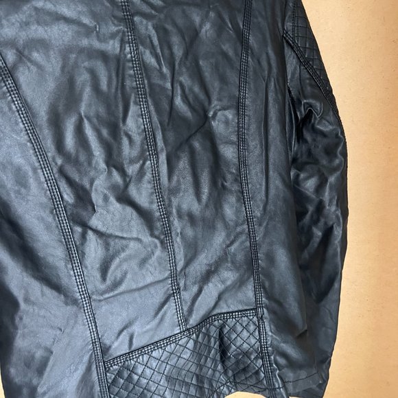 ONLY Faux Leather Jacket With Gold Zippers - Picture 7 of 8